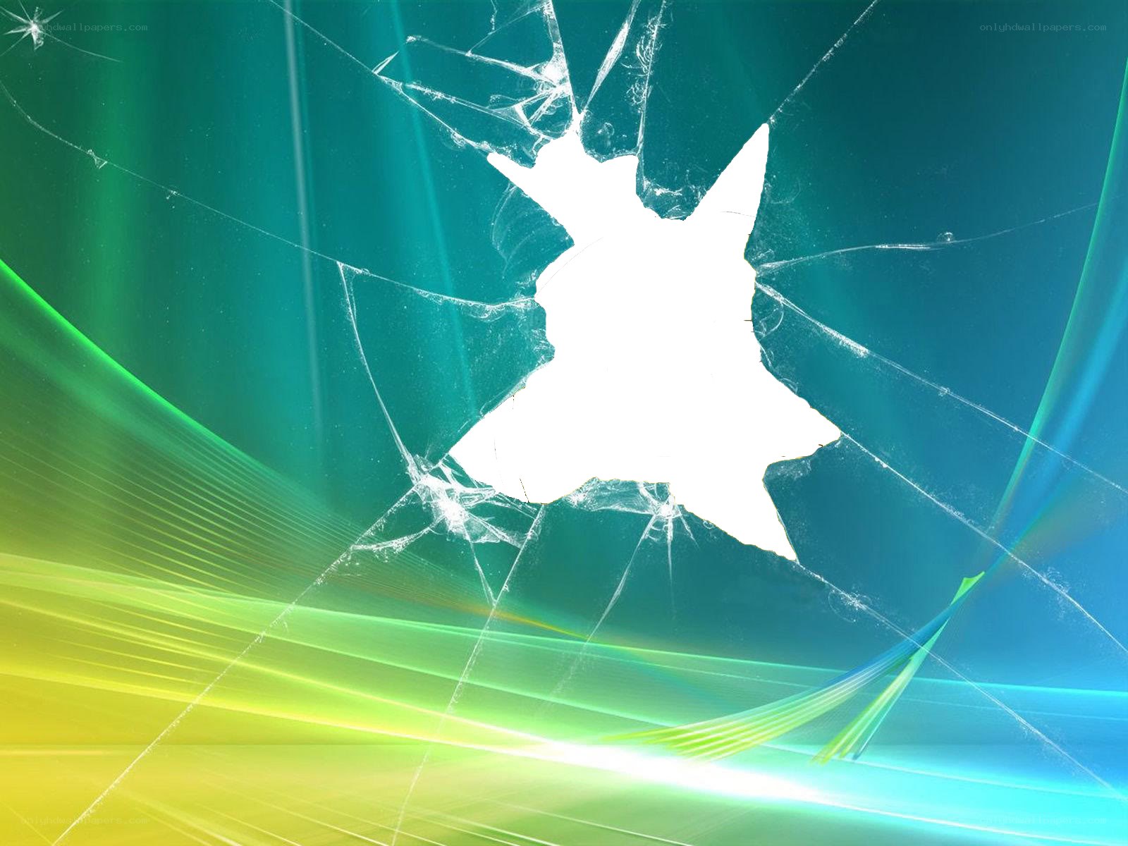 Broken glass on colorful background