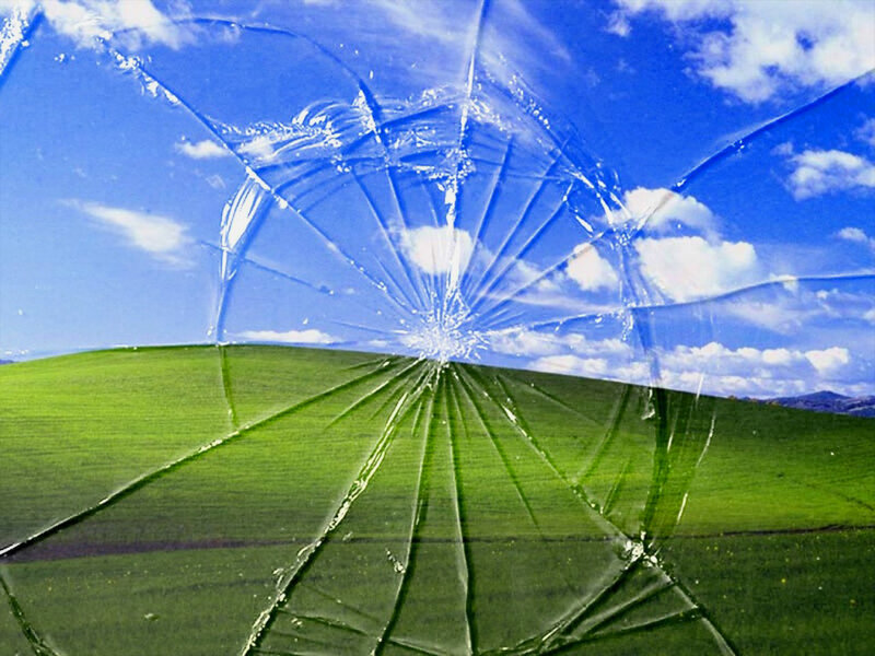 Broken Glass Overlay — Blue