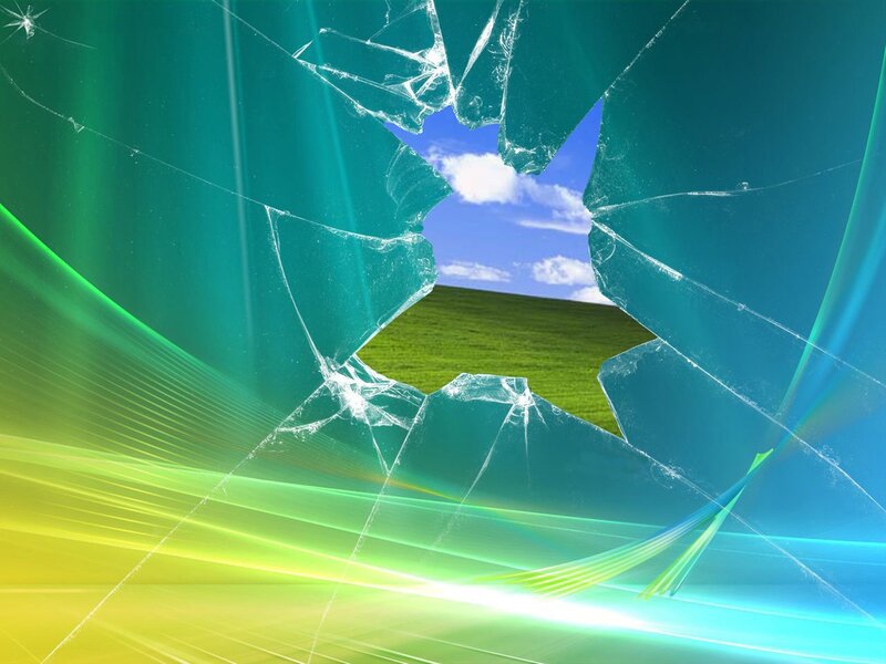 Broken Glass with Landscape