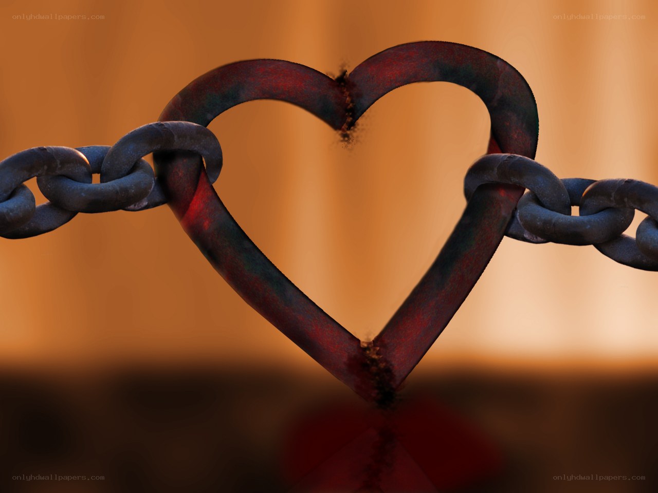 Broken heart chain symbol