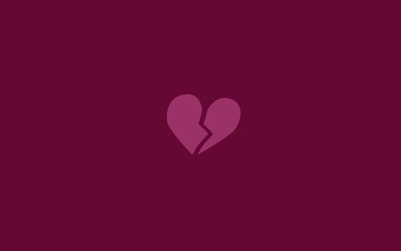 Broken Heart Icon — Maroon