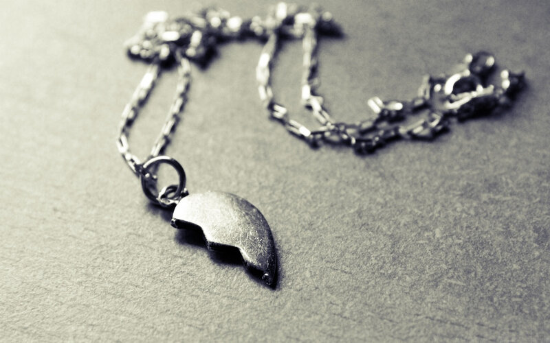 Broken Heart Necklace — Gray