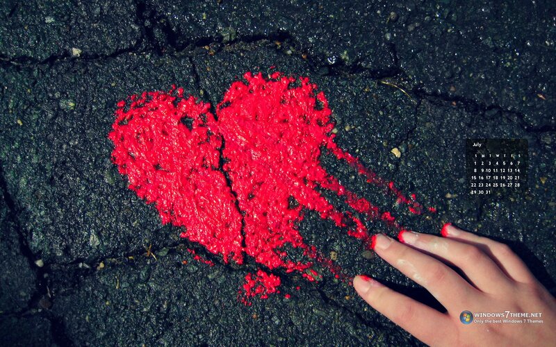 Broken Heart on Pavement — Red, Dramatic, Summer