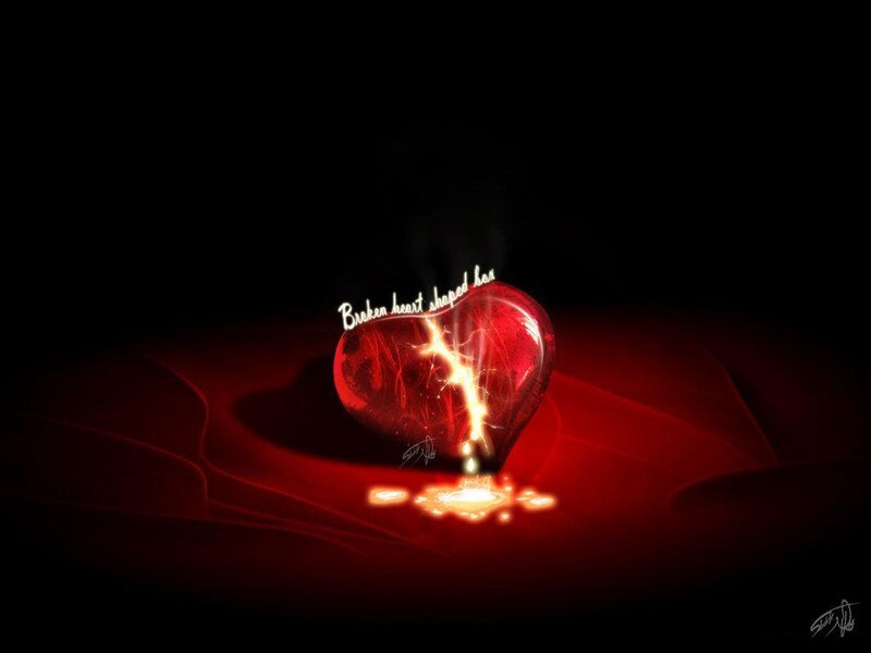 Broken heart shaped box