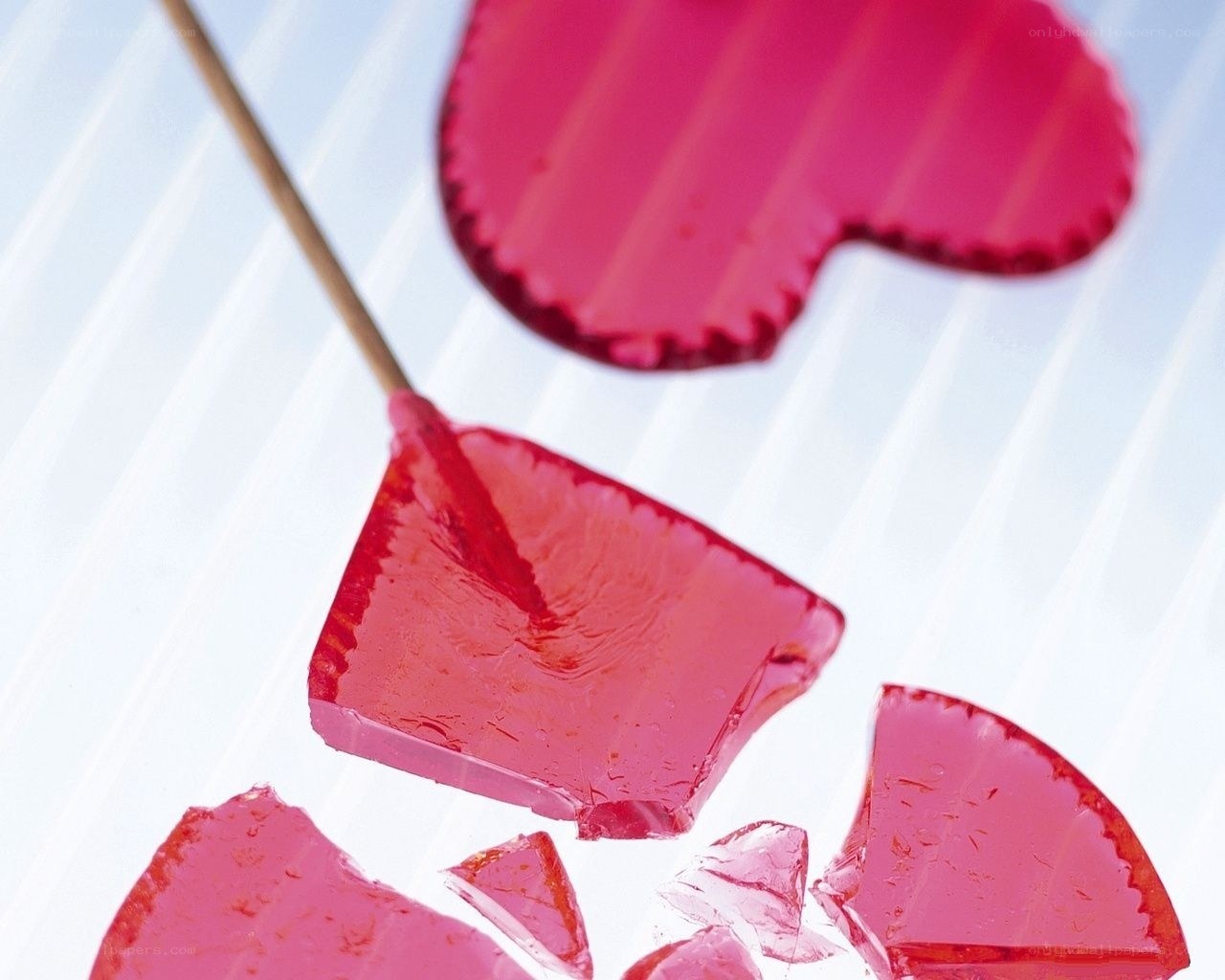 Broken heart-shaped lollipops