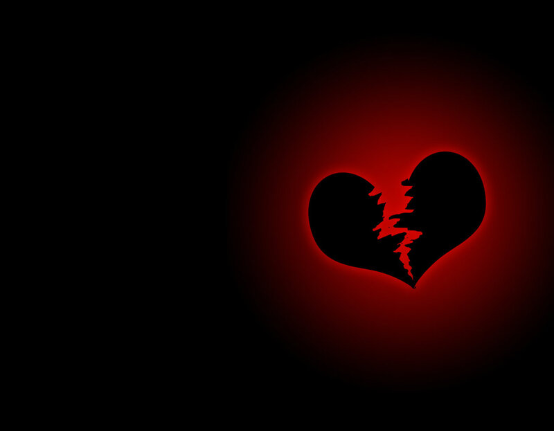 Broken Heart Silhouette — Black