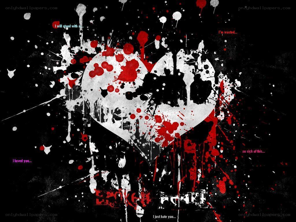 broken heart splatter art