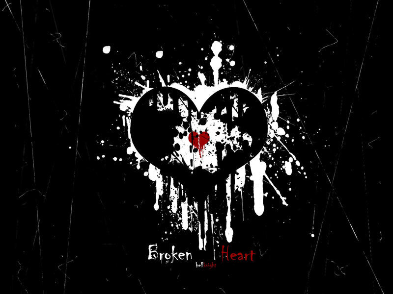 Broken Heart Splatter — Black, Dark