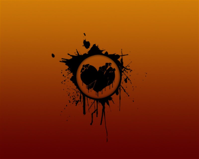 Broken Heart Splatter — Orange