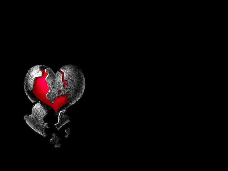 Broken Heart Symbol — Black, Dramatic