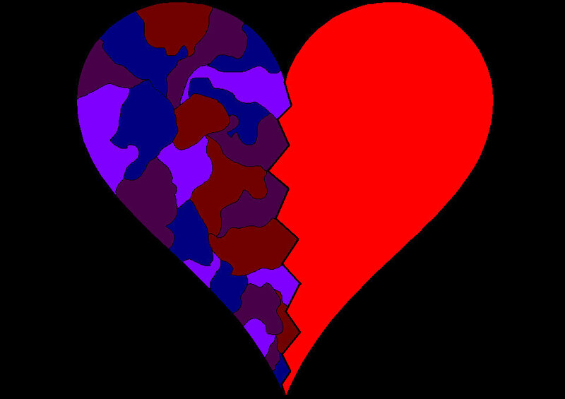 Broken Heart Symbol — Red, Dramatic, Vector Art