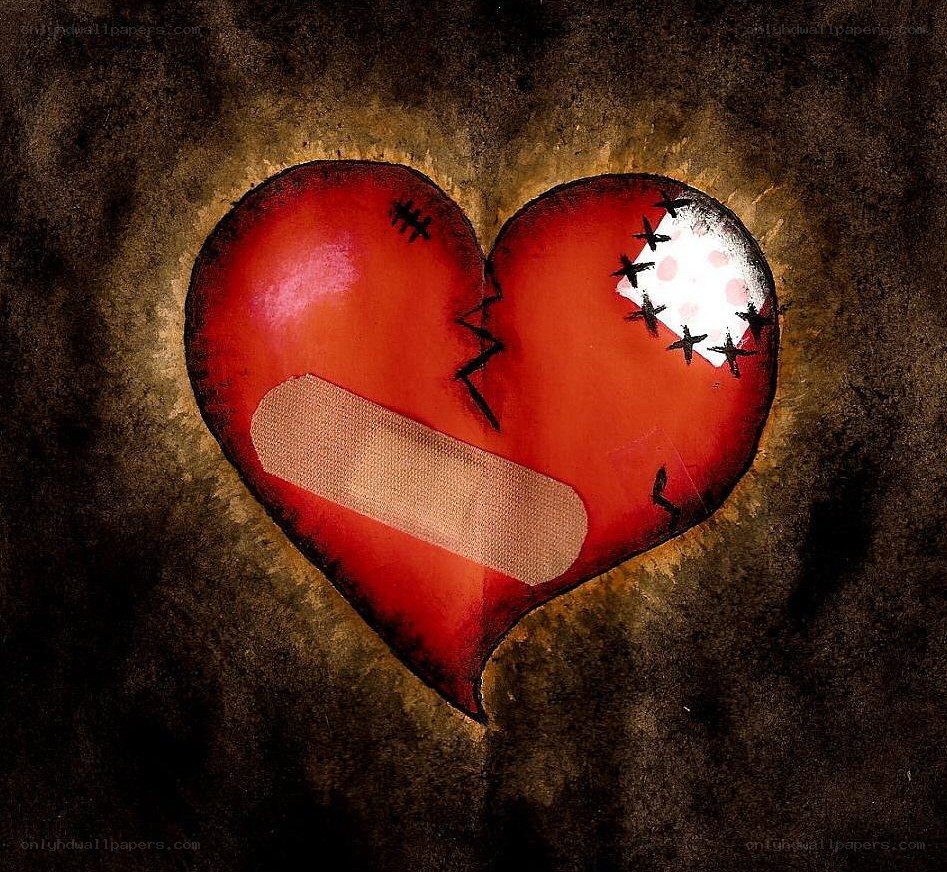 Broken heart with bandage