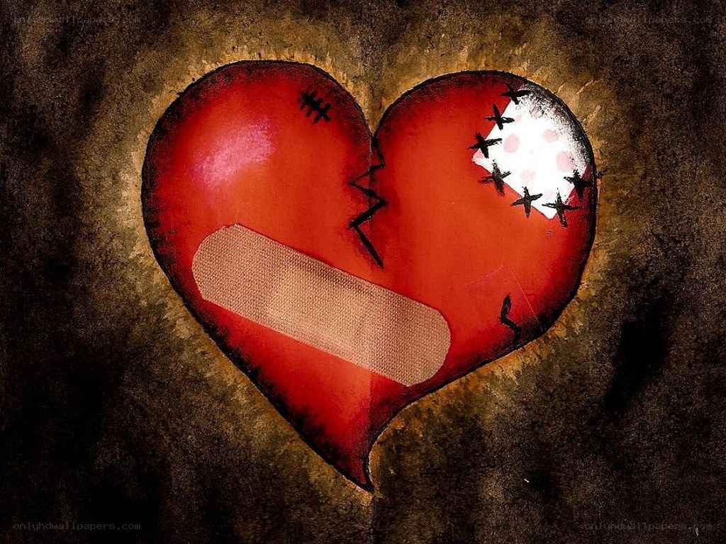 broken heart with bandages