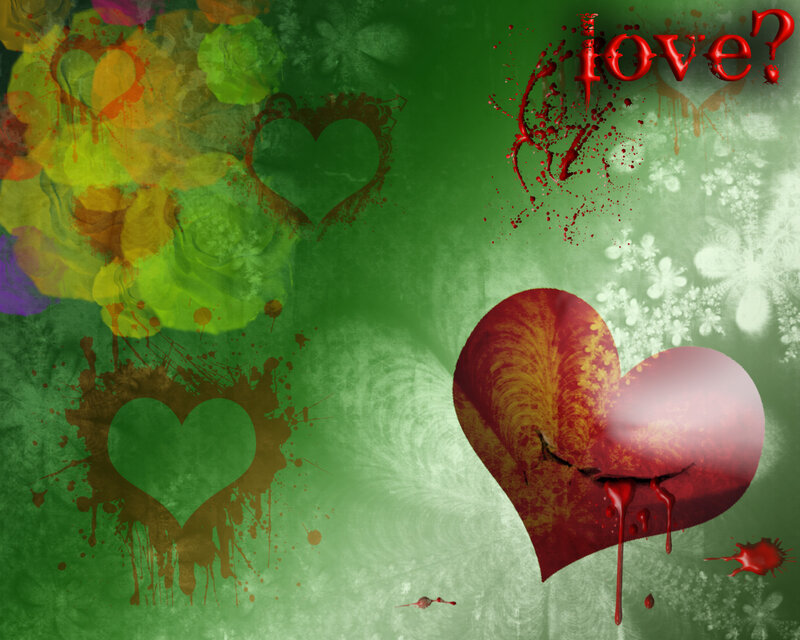 Broken Heart with Blood — Green