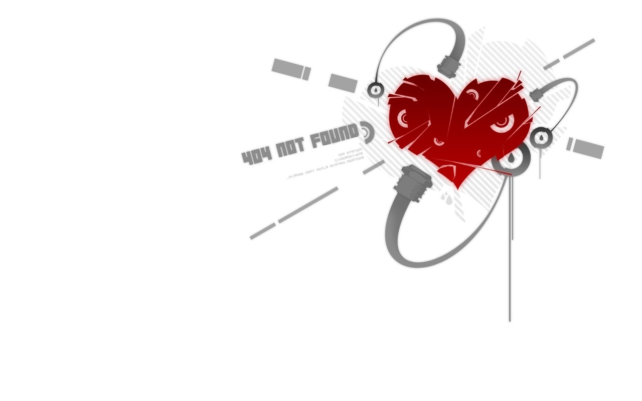 Broken heart with headphones