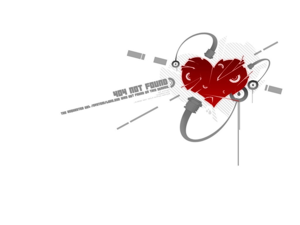 Broken heart with headphones
