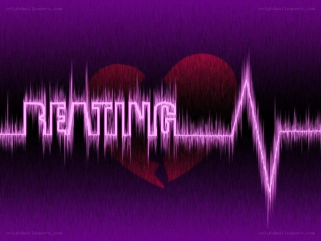 Broken heart with heartbeat