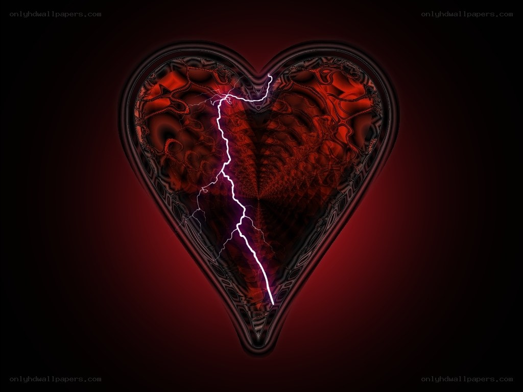 Broken heart with lightning bolt