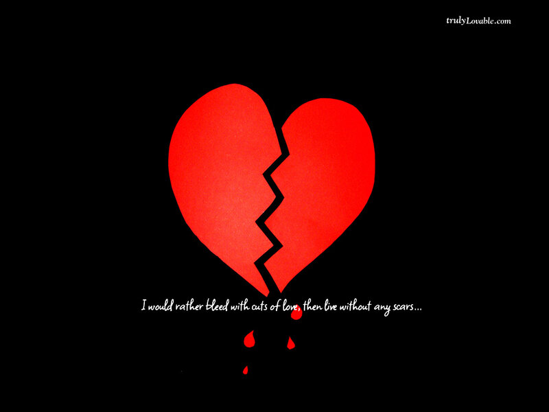 broken heart with quote