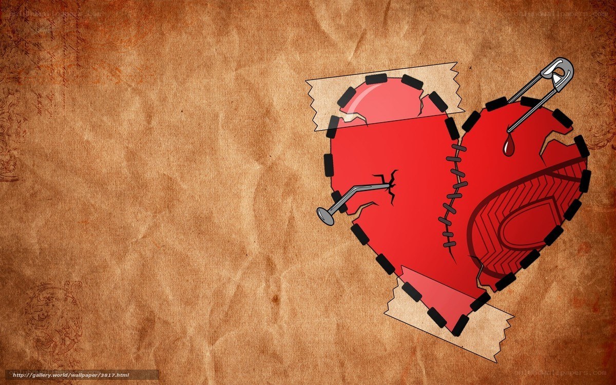 broken heart with stitches