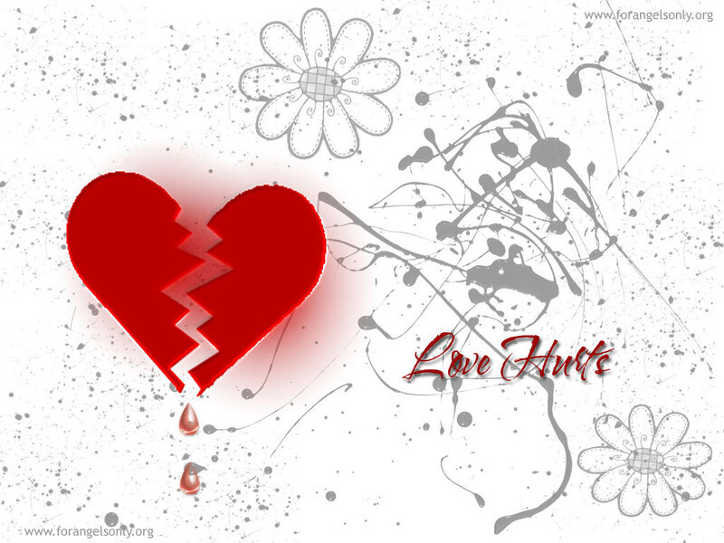 Broken heart with text