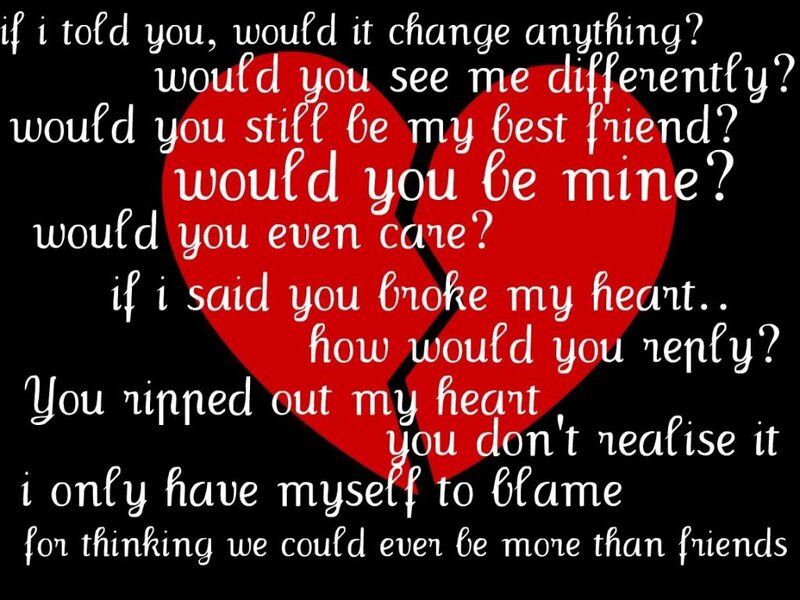 Broken Heart with Text — Black, Melancholic