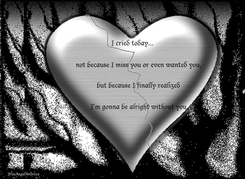 Broken Heart with Text — Black