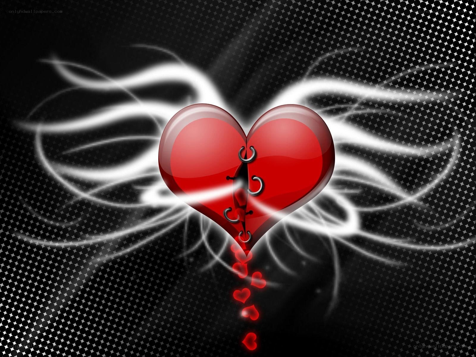 Broken heart with wings
