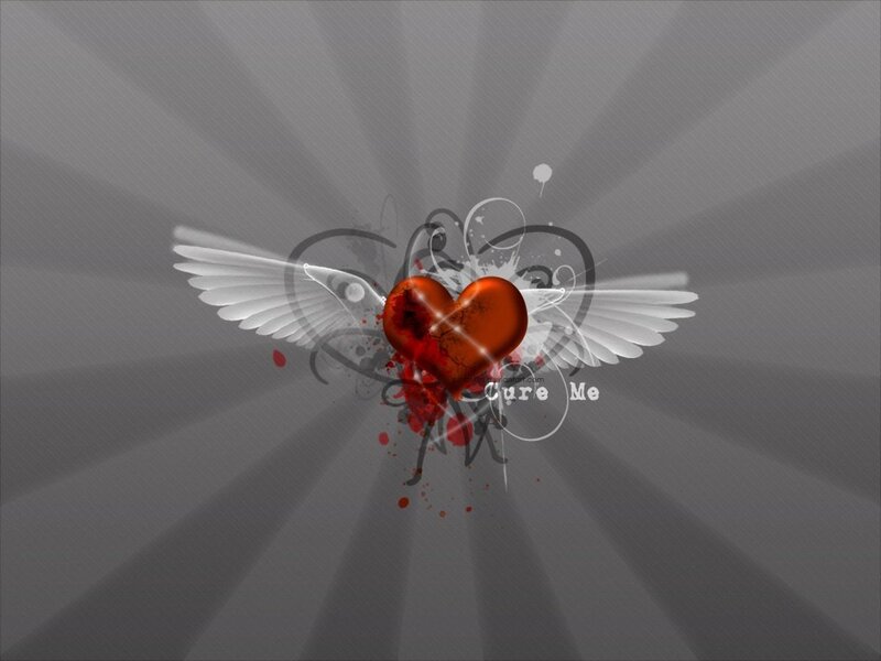 Broken Heart with Wings — Gray