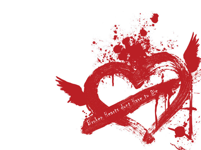 Broken Heart with Wings — Red, Dramatic