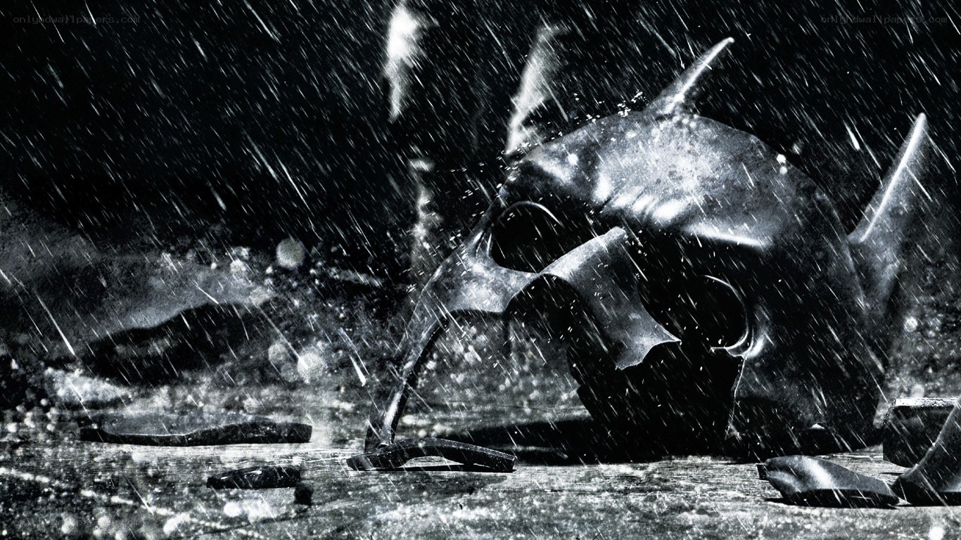 Broken helmet in the rain