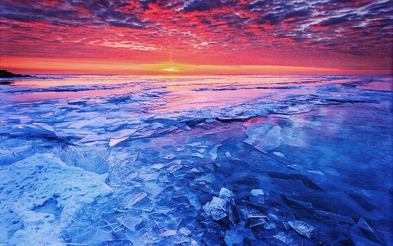 Broken Ice on Beach