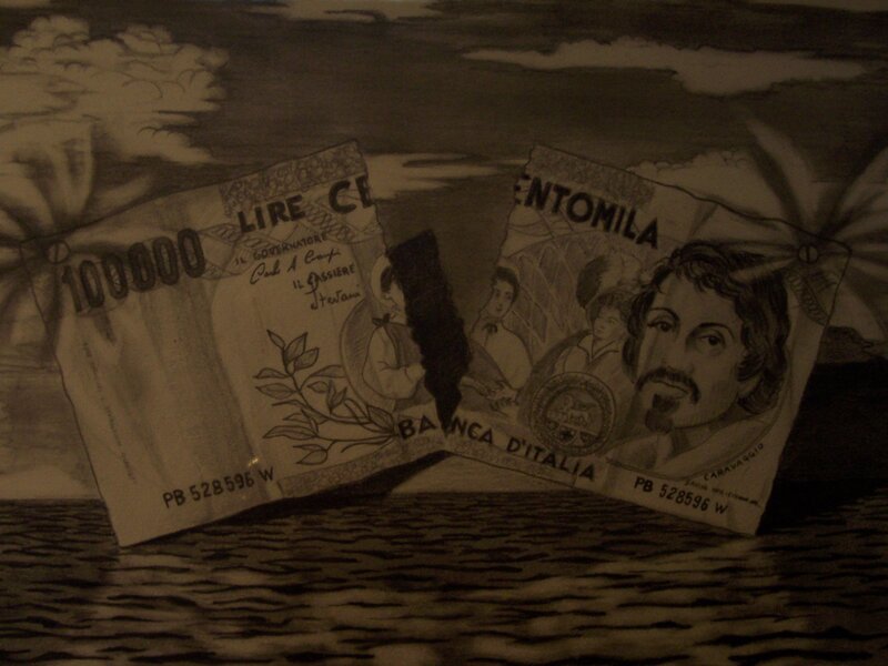 broken italian banknotes