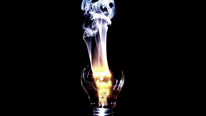 Broken Light Bulb — Black, Dramatic, Photograph, Smoke
