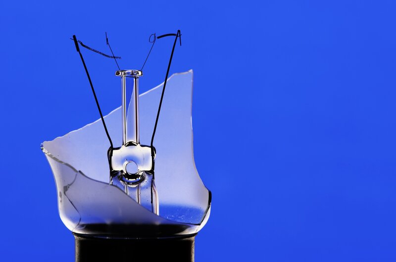Broken Light Bulb — Blue