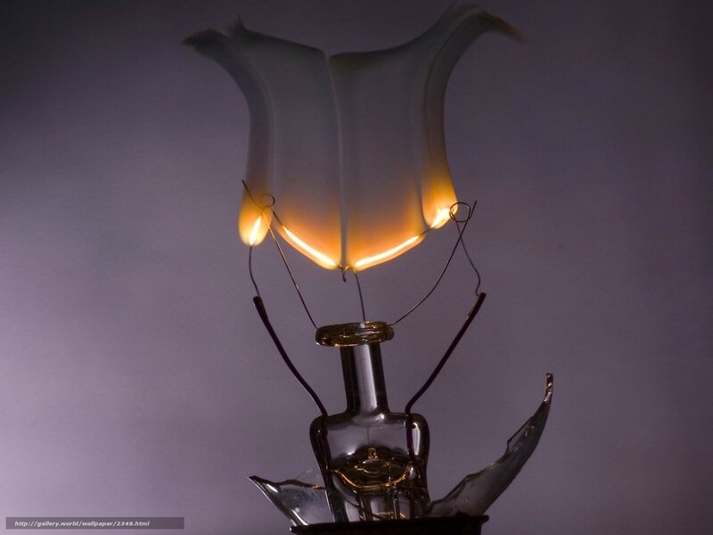 Broken light bulb glowing