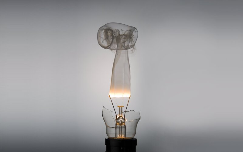 Broken Light Bulb — Gray, Dramatic