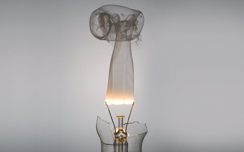 Broken Light Bulb — White