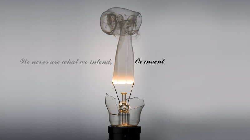 Broken light bulb with smoke
