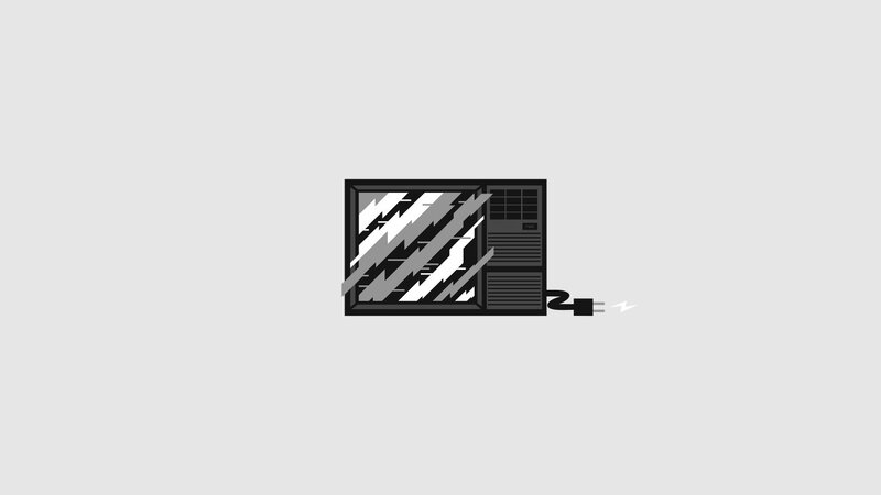 broken monitor with power cord