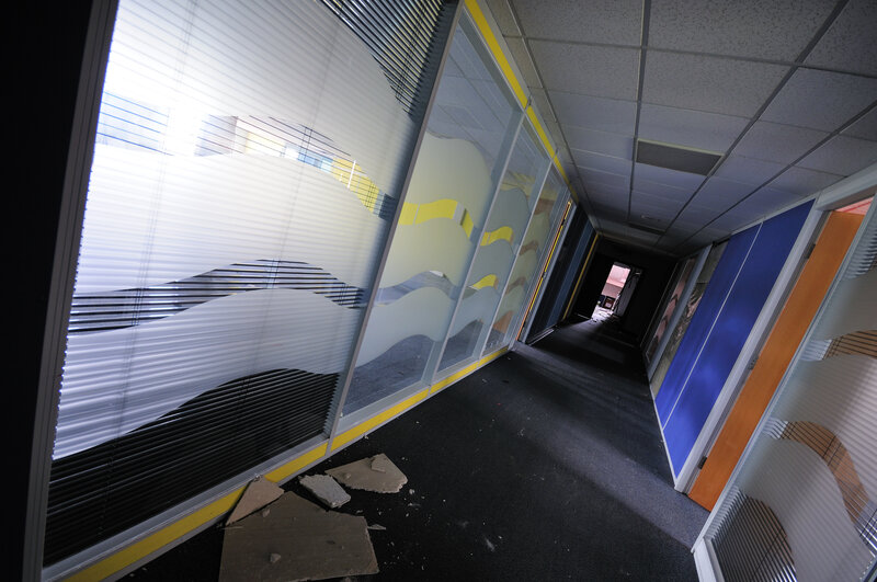 Broken Office Hallway