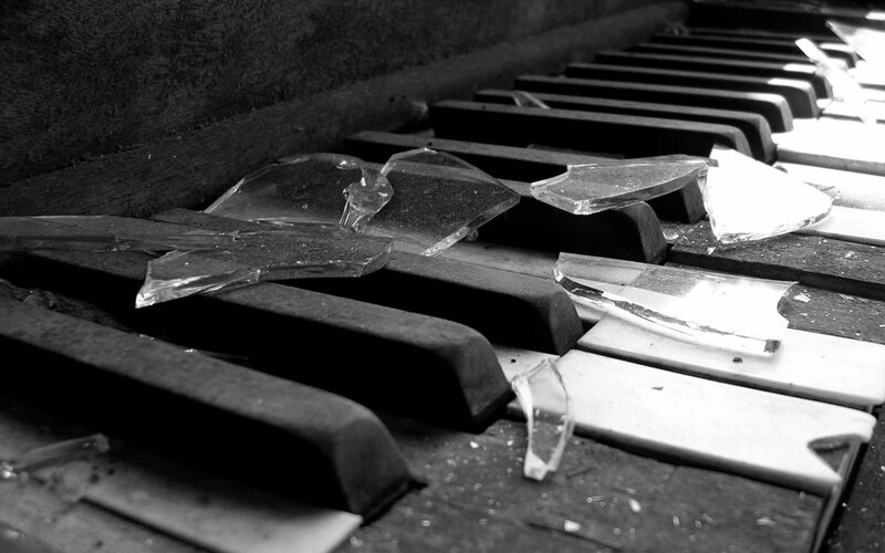 Broken Piano Keys — Black, Dramatic