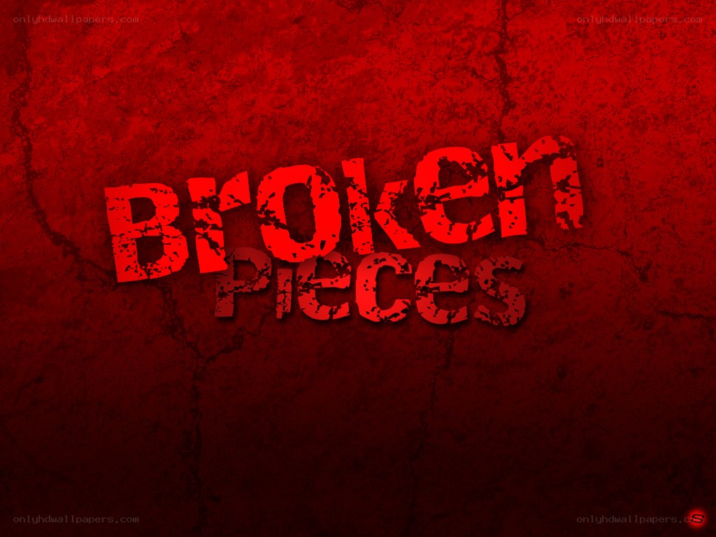 Broken Pieces text on red background
