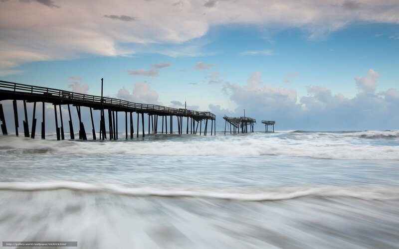 Broken Pier at Ocean