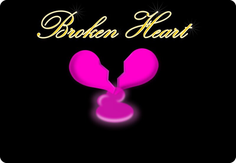 Broken Pink Heart — Black