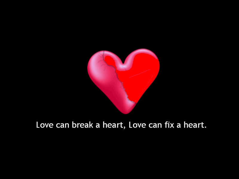 Broken Red Heart — Black, Dramatic