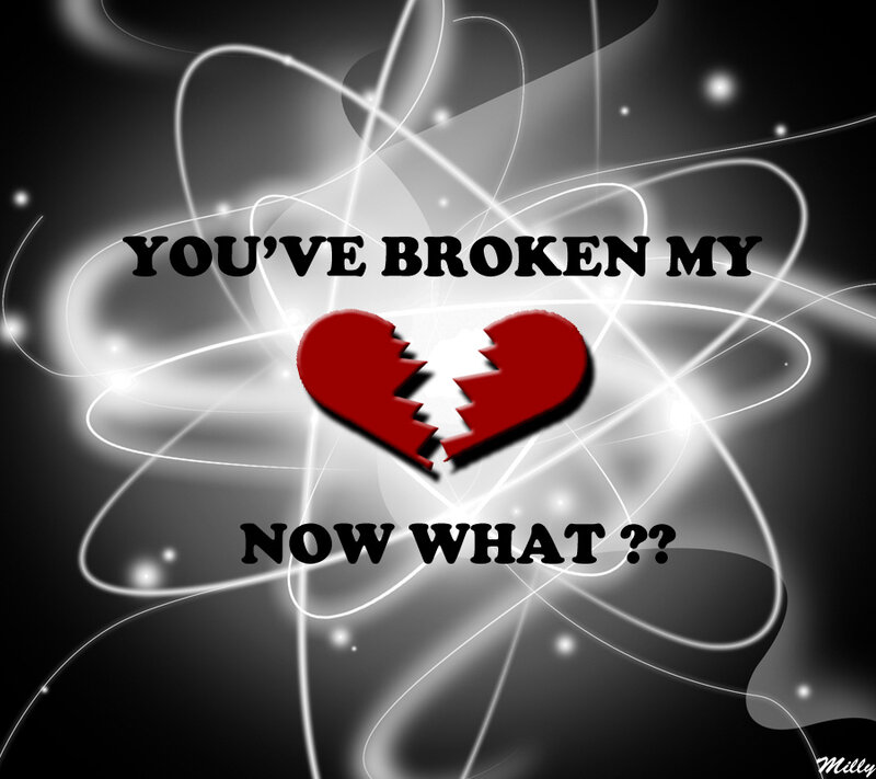 Broken Red Heart — Black