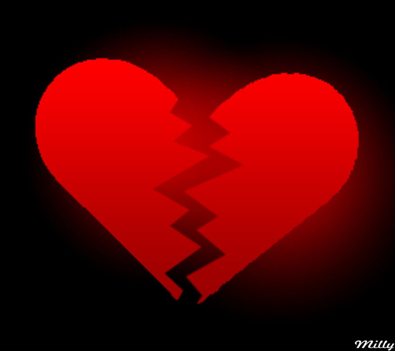 Broken Red Heart — Dramatic, Digital Art