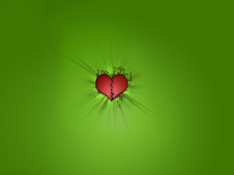 Broken Red Heart — Green