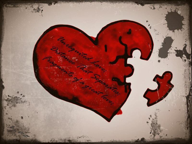 Broken Red Heart — Melancholic, Digital Art